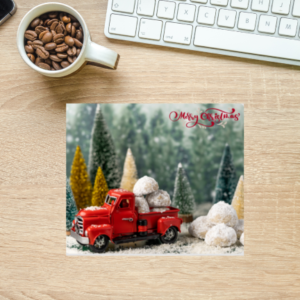 Merry Christmas Red Truck Mousepad