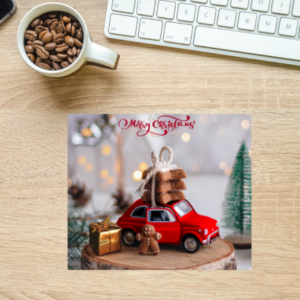 Merry Christmas Red Car Mousepad
