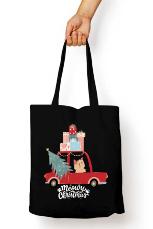 Meowy Christmas Tote Bag