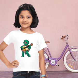 Tortoise Playing Guitar Girls Tshirt