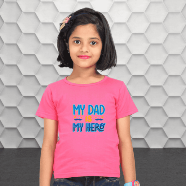 My Dad is my Hero Girls Tshirt