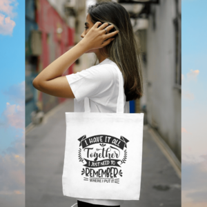 I Have It All Together White Large Tote Bag