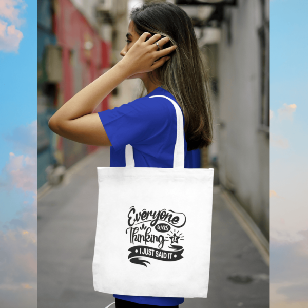 I Just Said It White Large Tote Bag