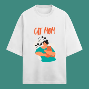 Cat Mom Oversized Terry Tshirt