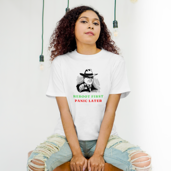 Reboot First Panic Later Tshirt - Image 3